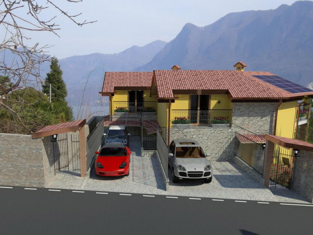 Briganzolo ( Lago Maggiore ) Neubau exklusive Doppel-Haus-Hälfte mit Seesicht und grosser überdachterTerrasse